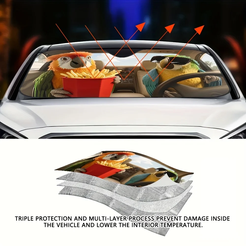 1pc Parrot Car Sun Visor for Road Trips, Ideal for Any Driving Conditions, Maintains a Pleasant Interior, Guaranteeing