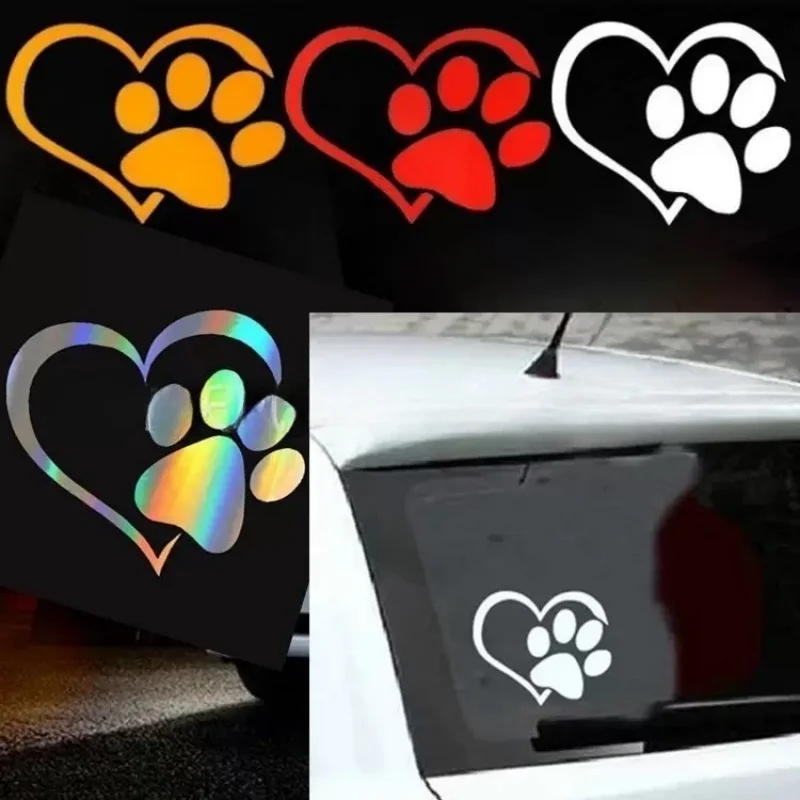 

2/4/8PCS Cute Love Paw Car Stickers,Dog Footprint Vinyl Decals,Waterproof Car Accessories,Cute Personality Auto Decor,Pet Lover