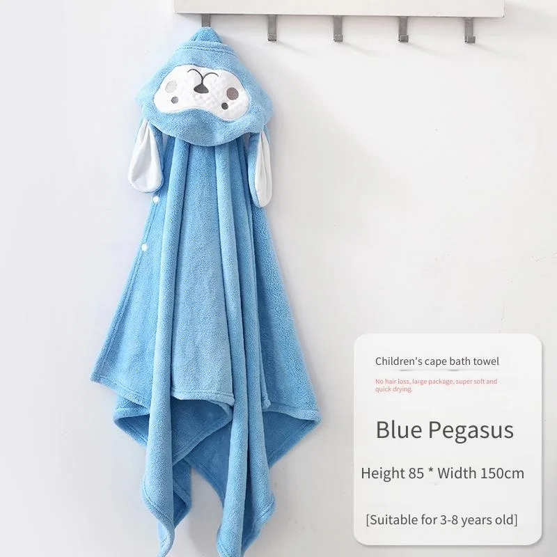 Asciugamano per bambini Mantello Morbido e assorbente in cashmere Asciugamano per bambini Accappatoio Indossabile con cappello Accappatoio in cartone animato Modello animale in cashmere