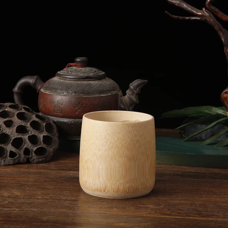 1PCS Japanische Sake Tasse Natürliche Bambus Teetassen Chinesische Holz Wasser Tasse für Tee Wein Kaffee Saft Trinken Becher Handmade – Detail 3