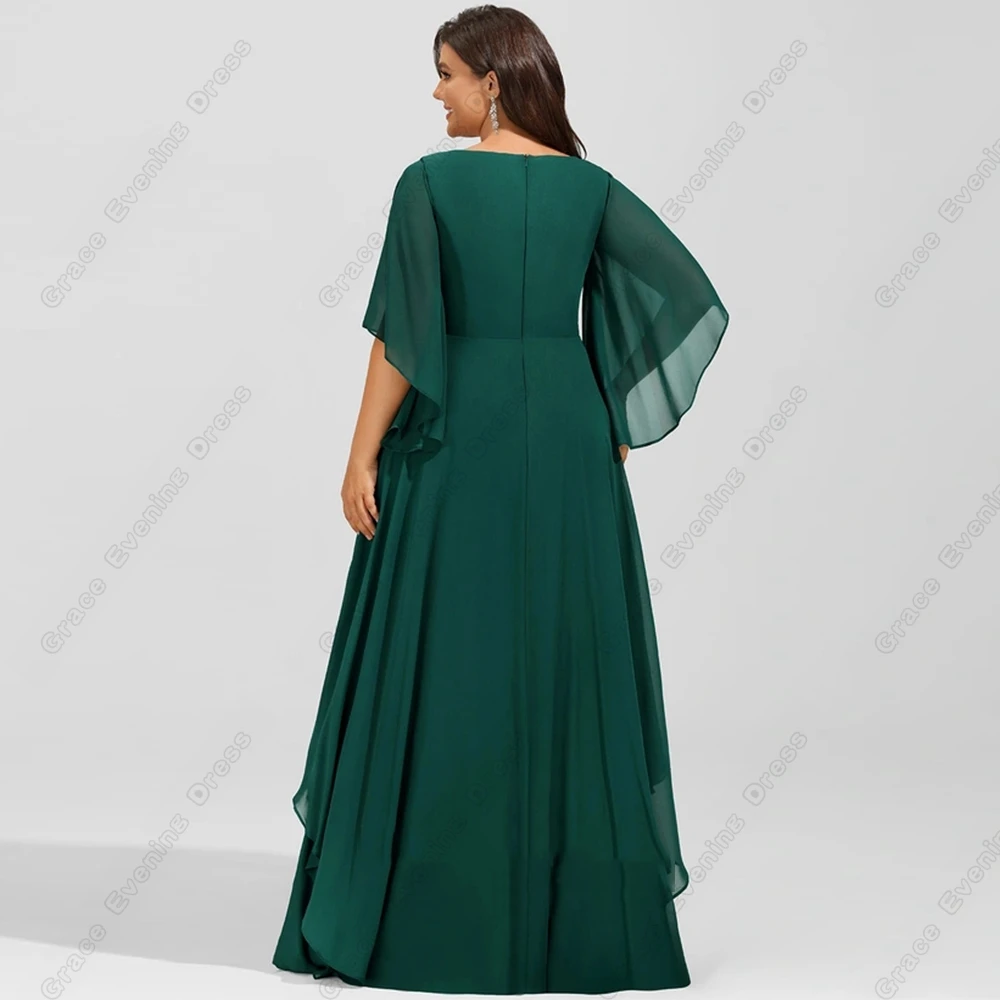 Modern Green Mother of Bride Dresses fir Women Plus Size Wedding Party Dresses with Chiffon 2024 Summer Beading Robe De Soirée