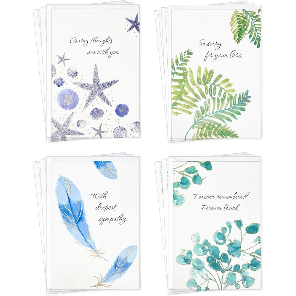 

Sympathy Cards Assortment, Watercolor Nature (12 Assorted Thinking of You Cards with Envelopes)