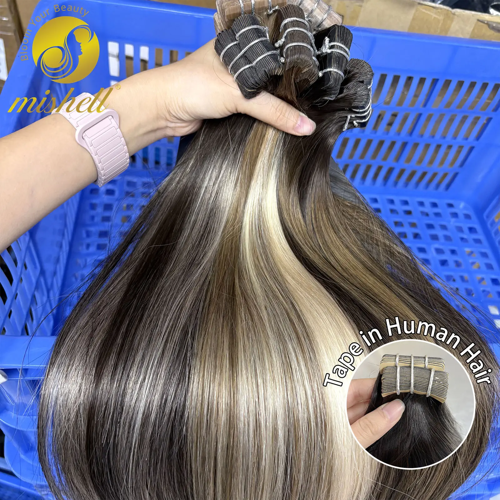 50g-20PCS Tape in Hair Extensions Human Hair Straight 100% Virgin Human Hair Tape for Hair Colored Hair Extensions for Women