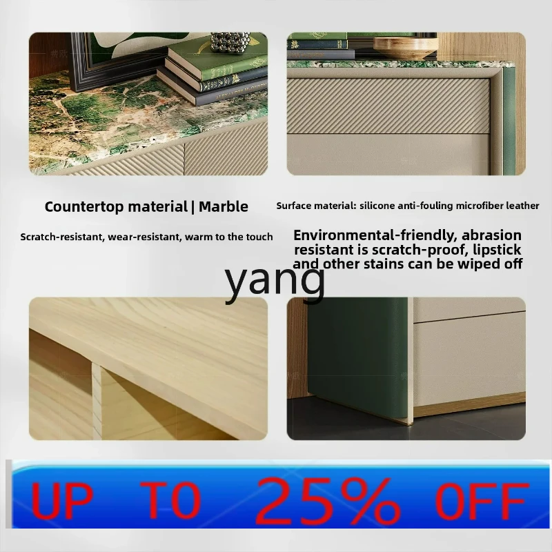 

CX Italian mansion marble bedroom TV cabinet bedside storage cabinet