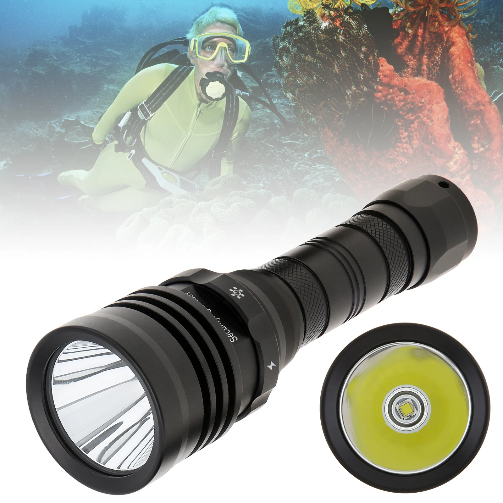 Linterna LED submarina 100m – Recargable USB interruptor magnético - imagen 2