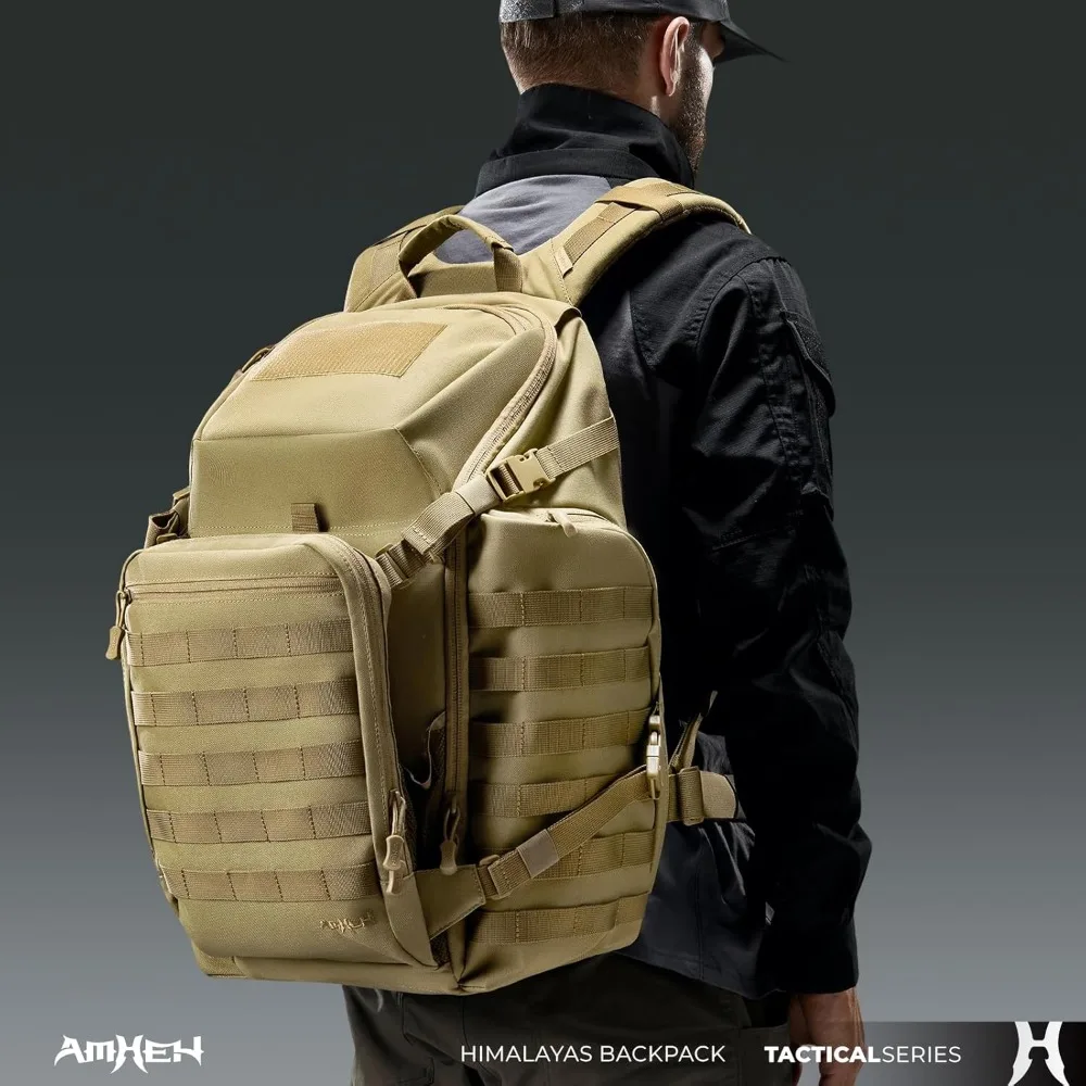3-Day Survival Backpack: Military-Grade Tactical MOLLE Assault Pack with Hydration System, Tan Color