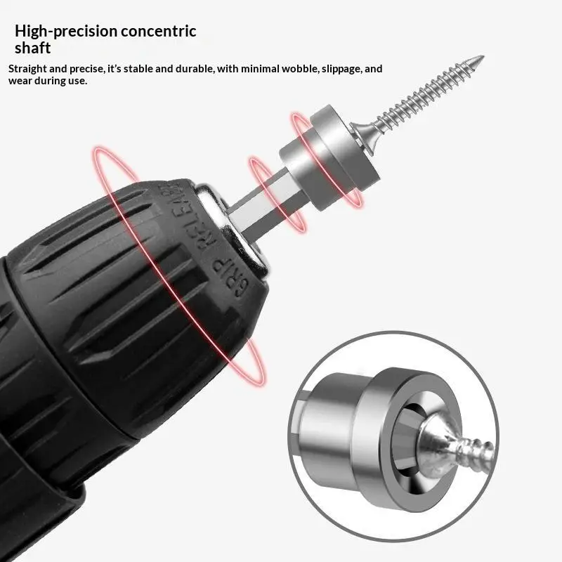 5pc Gypsum Board Special Screw Positioning Screwdriver Head Hexagonal Handle Woodworking Driver Tool Set