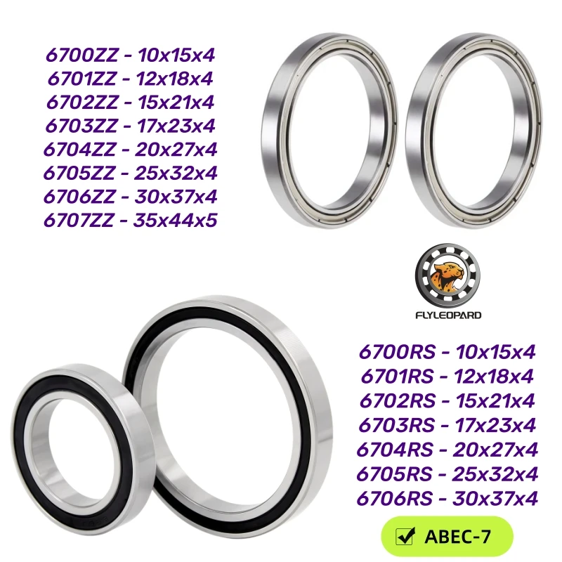 6702ZZ 15x21x4mm Bearing 4/10Pcs Ultra Thin Wall Ball Bearings 6700 6701 6702 6703 6704 6705 6706 6707 -2RS ZZ ABEC-7 Bearing