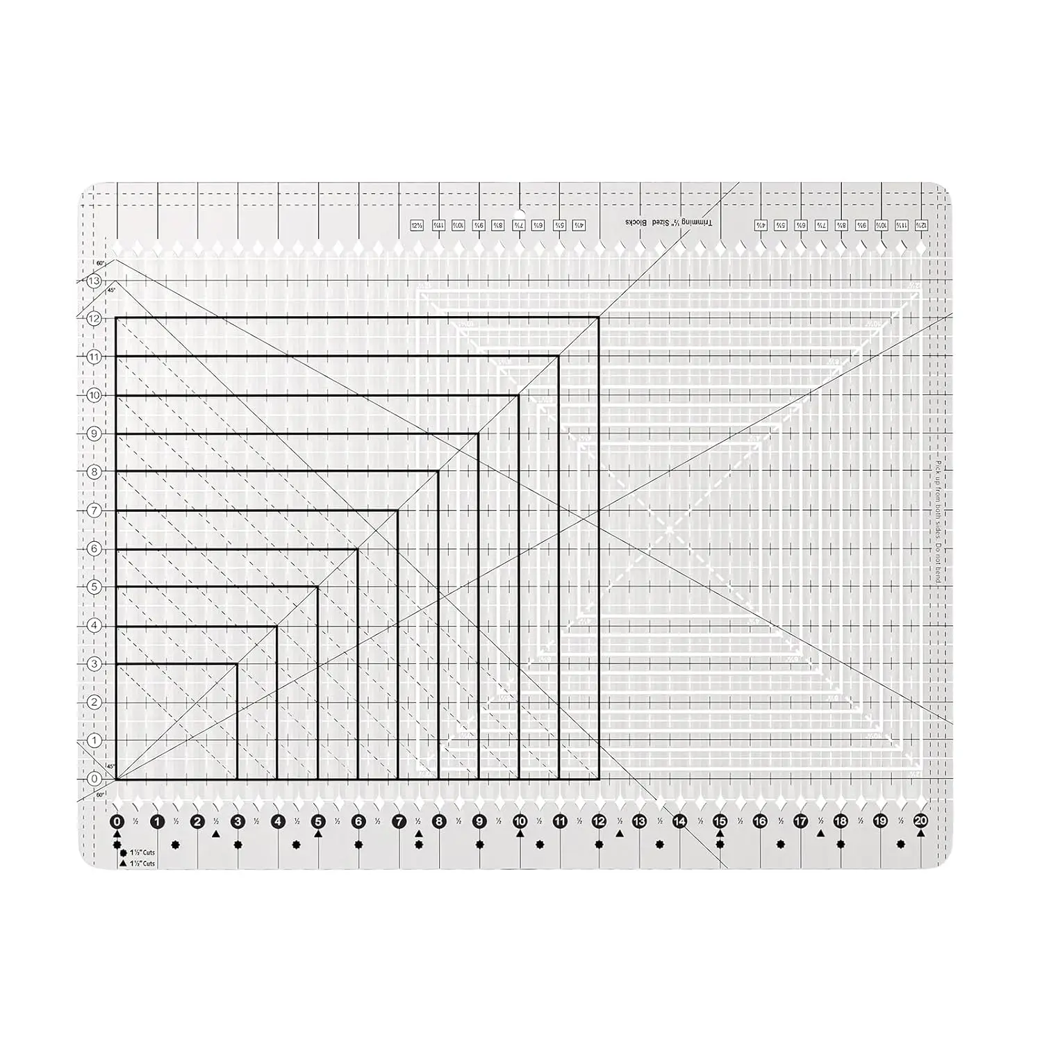

Professional Slotted Quilting Ruler 17-3/4in x 22in with Laser-Cut Acrylic Template for Long Arm Sewing & Crafting