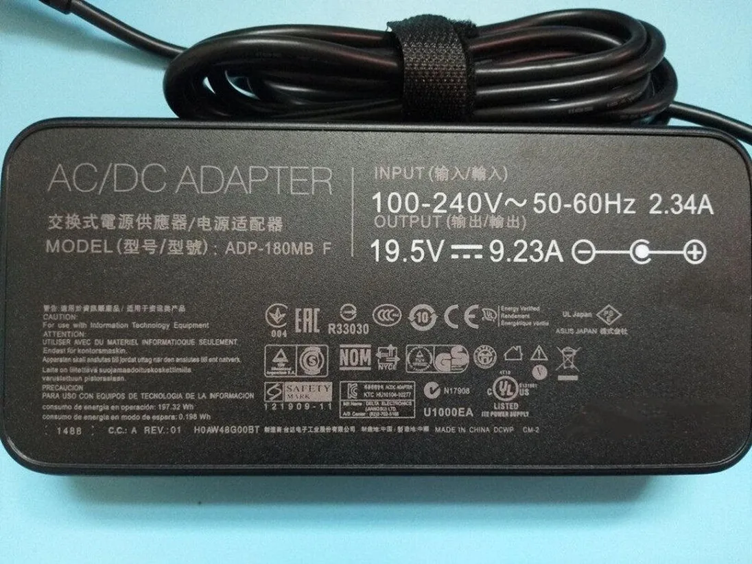 19.5V 9.23A 180W AC Adapter Charger for ASUS Laptops ROG G750-JS ROG G750JM ADP-180MB F ADP-180HB D FA180PM111 ADP-150VB B