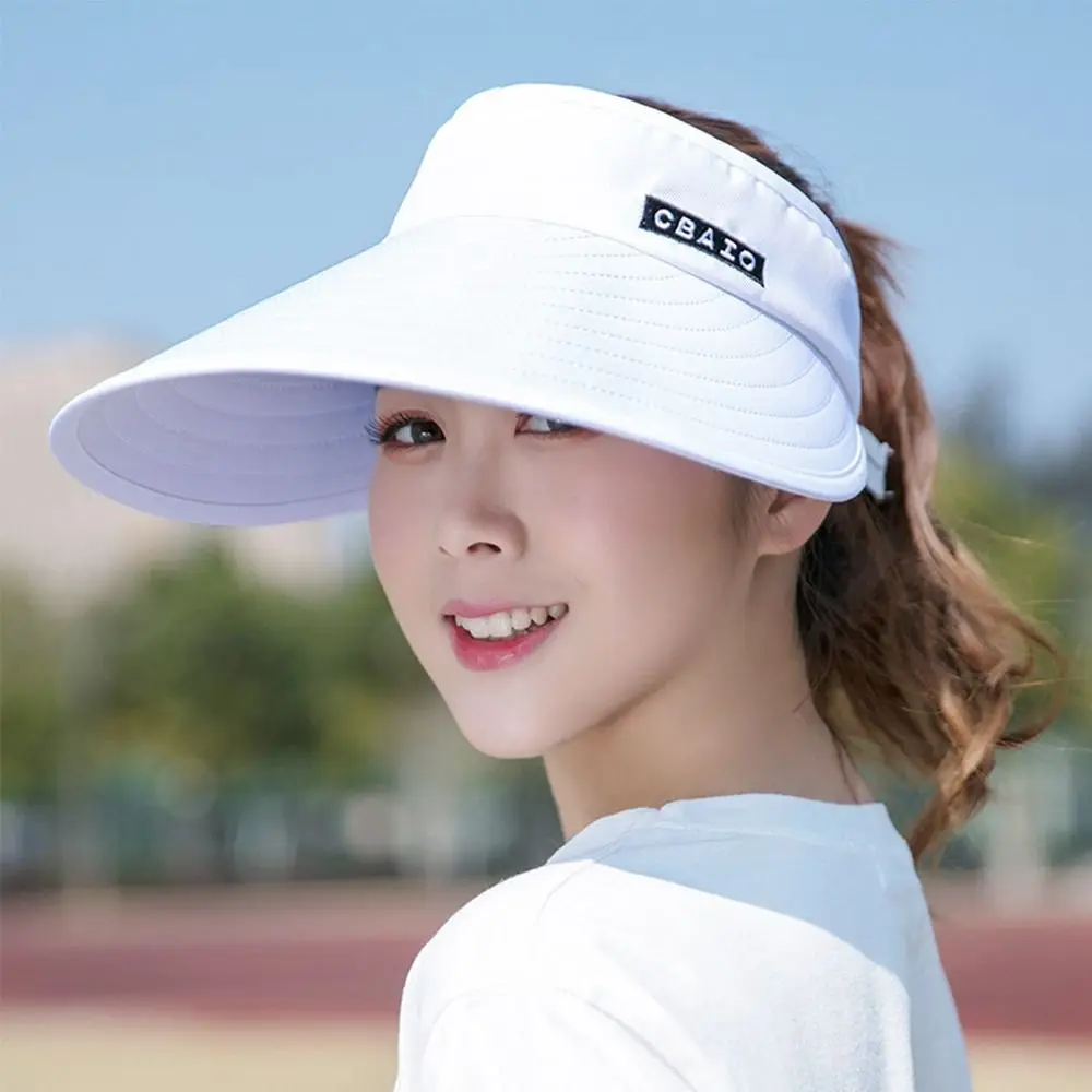 

2025 New Simple Women Summer Sun Visor Wide Brim Hat Beach Hat Sunhat Lady Sunscreen hat UV Protection Female Cap Adjustable
