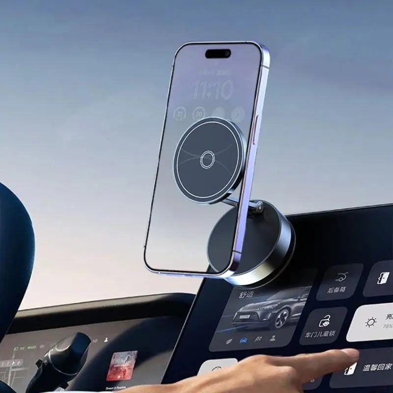 

Vacuum Magnetic Suction Cup Phone Mount Magnetic Suction Smartphone Rack For Truck Dashboard Foldable Car Cell Phone Holder For