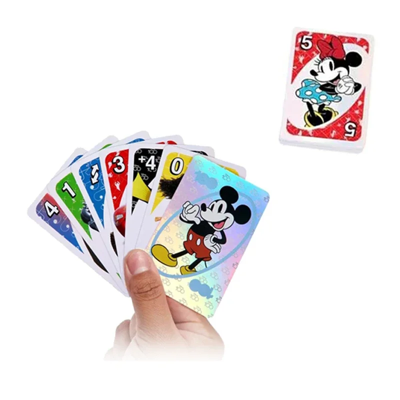 Новинка, Mattel UNO Disney 100 и открытки диснеевских пожеланий, семейные веселые детские покерные игрушки, игральные карты