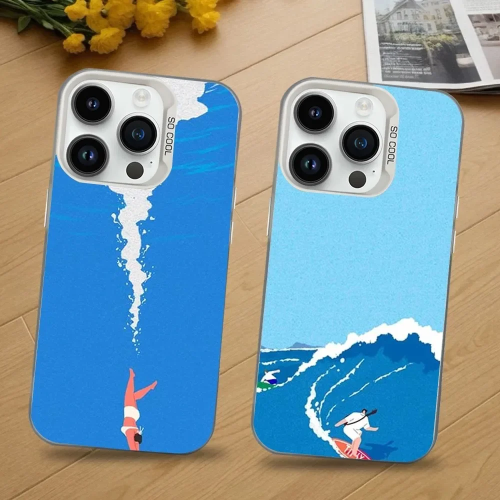 

Summer Follows Freedom Phone Case For iPhone 16,15,14,13,12,11,Mini,Pro,SE,MAX White Matte Shockproof Cover