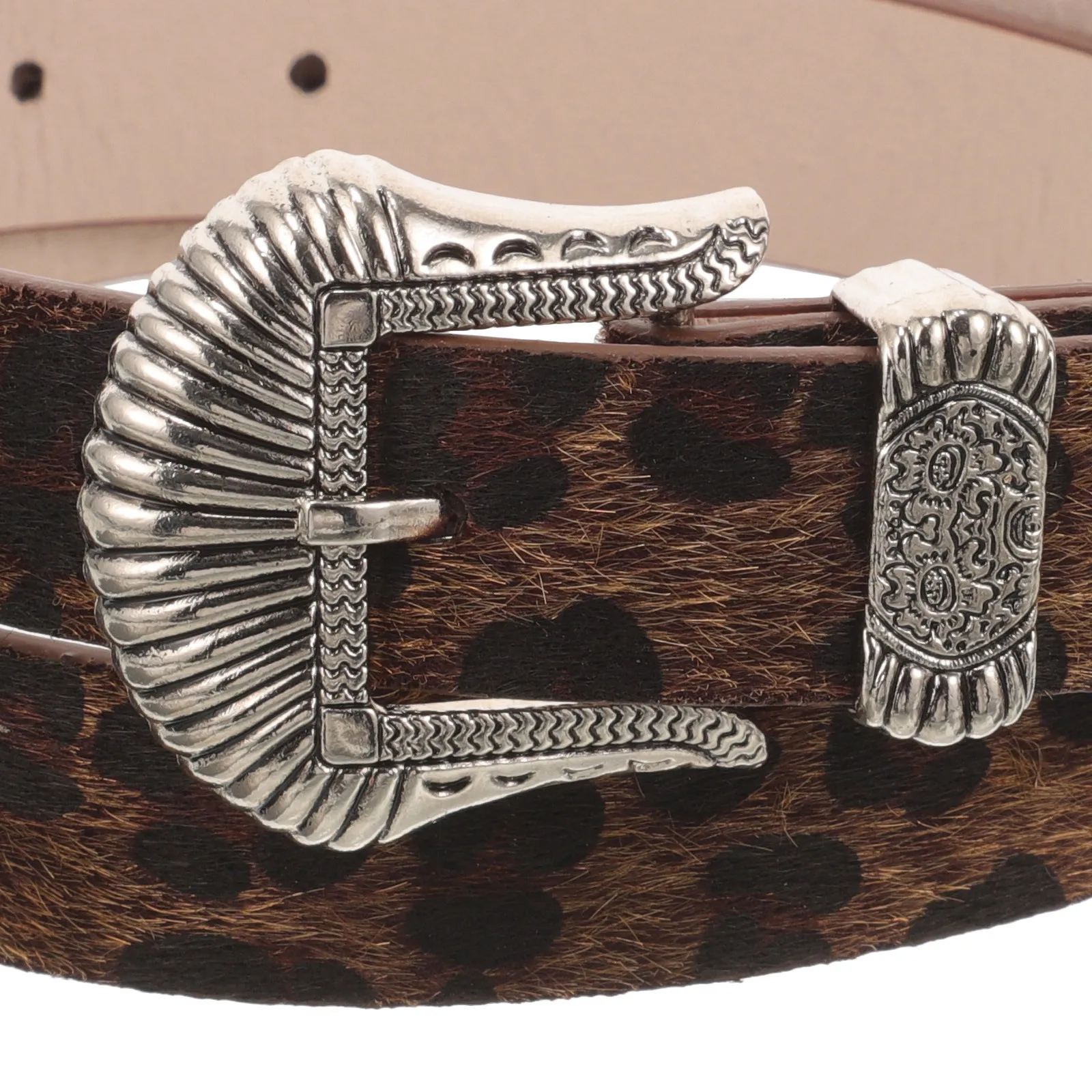 

Vintage Leopard Print Waist Belt Women Metal Dress Belt Decorative for Jeans Western Style Women Belts for Jeans