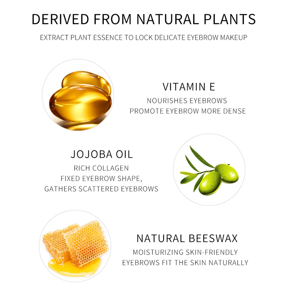 2 قطعة جل إعداد الحواجب الشفاف 3. جل حواجب طبيعي مقاوم للماء ومقاوم للعرق، جل حواجب سائل يدوم طويلاً