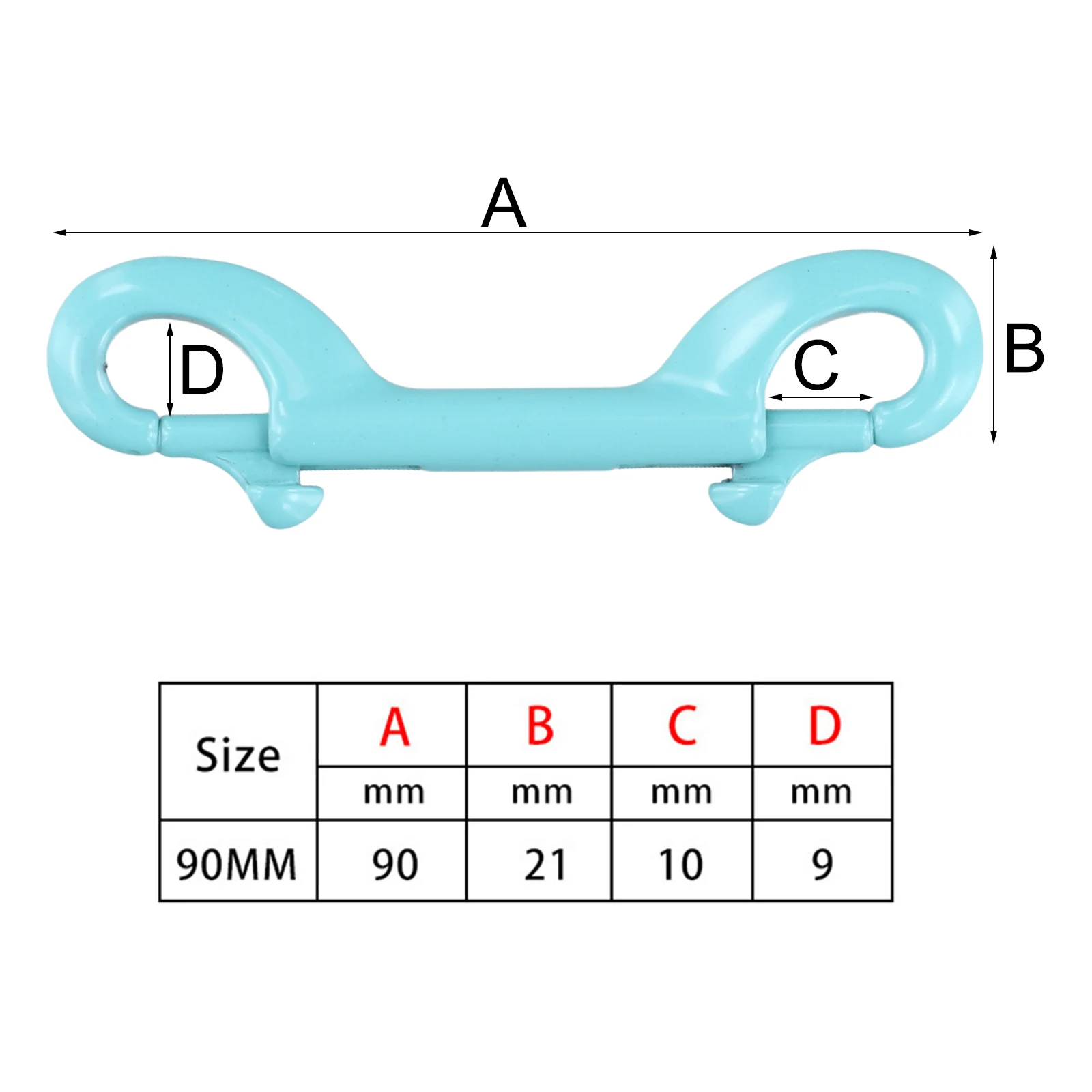 Scuba Double Ended Clip Hook with Bolt Snap Mechanism for BCD Weight Belts and Dive Accessories 90mm 316 Stainless Steel Design