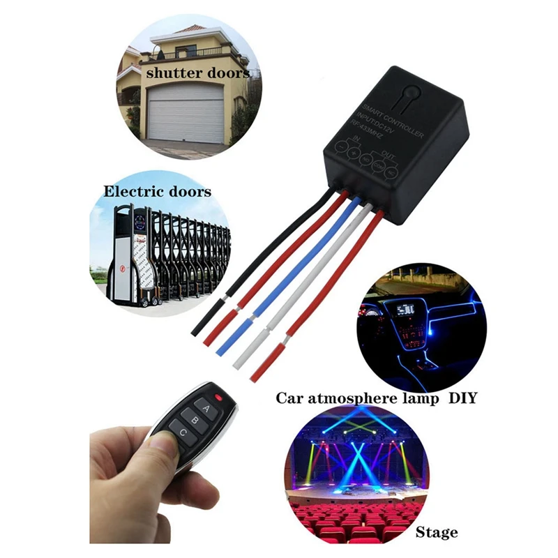 Top Deals 433Mhz DC 12V 1CH Universal Smart Home Wireless RF Remote Control Switch Relay Receiver Module And 433 Mhz Transmitter