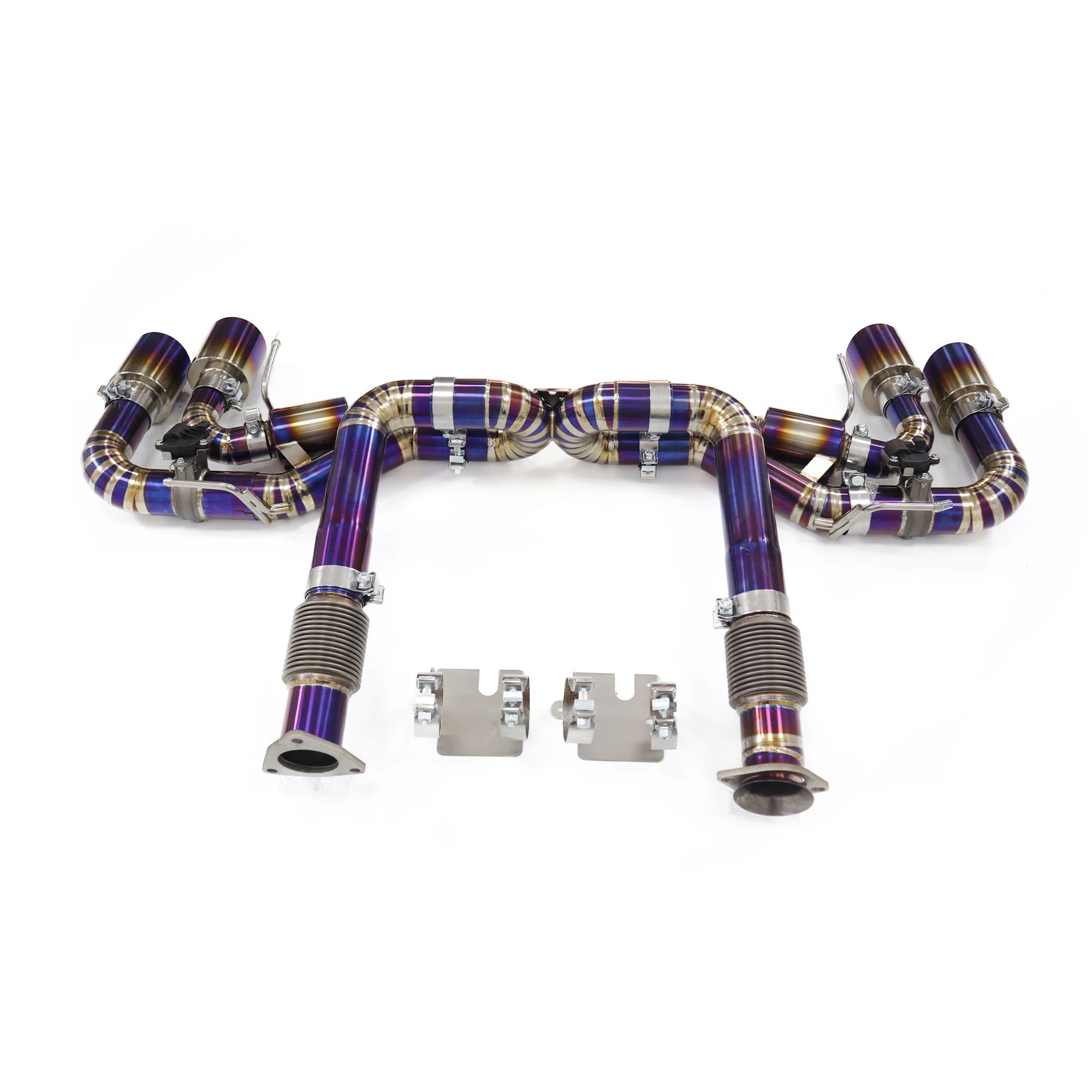 ING Exhaust System Exhaust Catback For Chevrolet Corvette C8 6.2L V8 2019+ Purple Color Titanium Alloy Exhaust Pipe With Valves