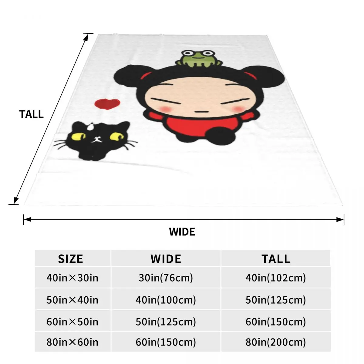 Cute Lovely Cartoon Pucca Blanket Fleece Sofa Throw Blanket Multi-function for Couch Bedding Travel Throws Bedspread Quilt