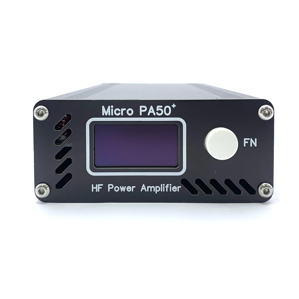 Micro PA50 PLUS SW HF Power Amplifier 50W 3.5MHz-28.5MHz 1.3-Inch OLED Screen with Power / SWR Meter + LPF Filter for Radio