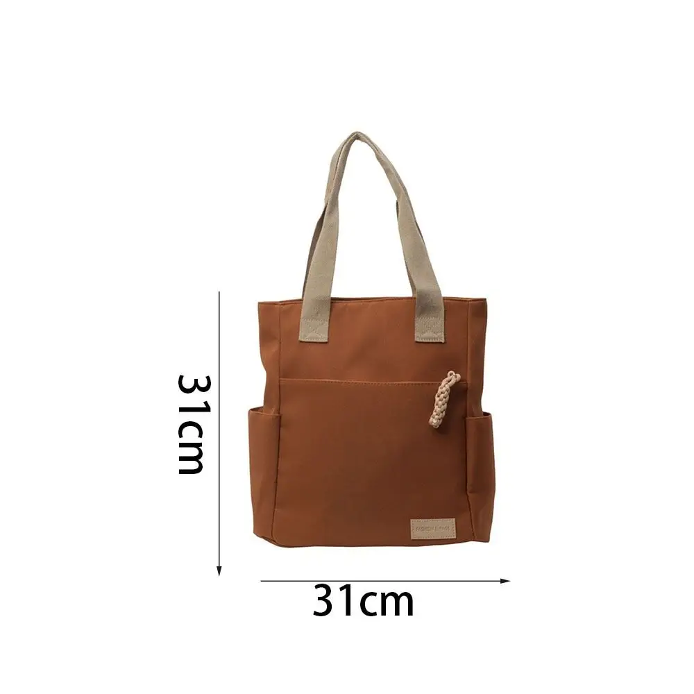 Large Capacity Lightweight Canvas Bag New Waterproof Solid Color Tote Bags Canvas Handbag Shoulder Bag for Work School Travel