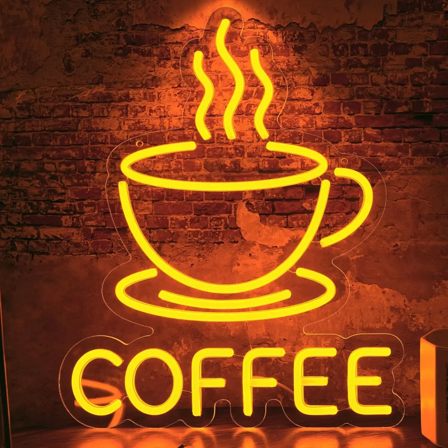 Coffee Neon Sign LED Neon Light Sign USB Powered Adjustable Brightness Night Light Station Decor Coffee Lovers Birthday Gift