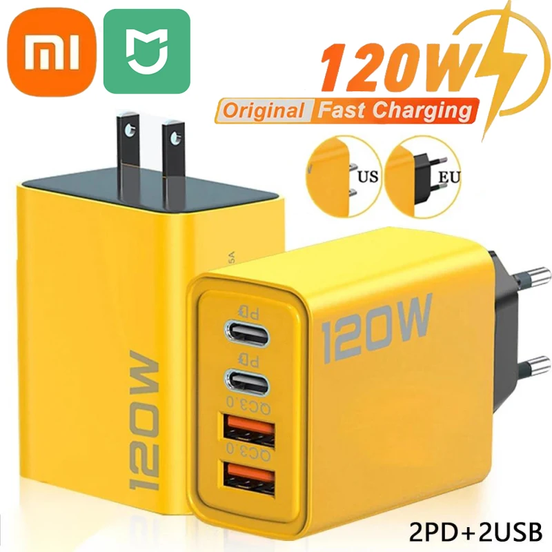 Xiaomi MIJIA 10A 120W Ultra Fast Charger Cable Super Fast Charger 4 Port USBC PD Quick Charging Type-C Charger For Xiaomi iPhone