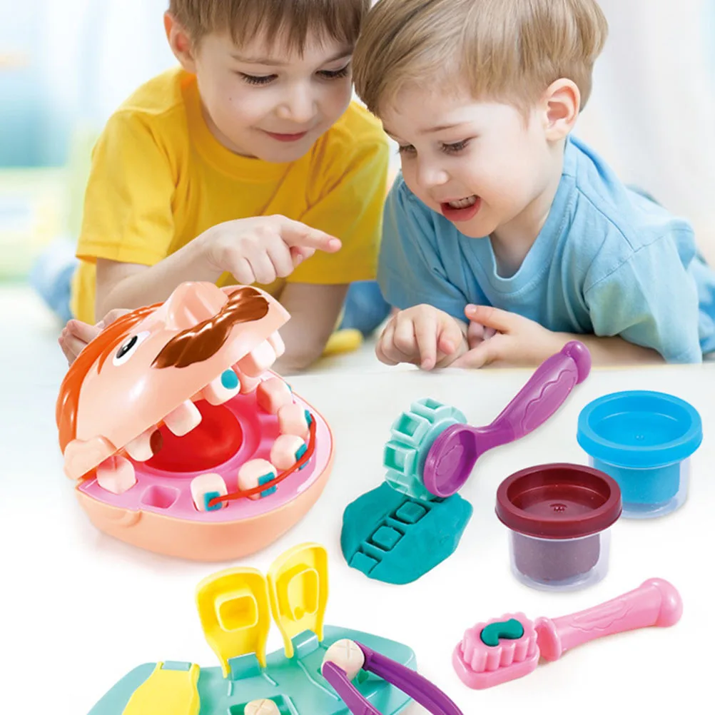 

1 комплект, 1 комплект, пластилиновая форма для детей, набор стоматологических инструментов для моделирования, обучающая детская интерактивная игрушка, подарок на день рождения