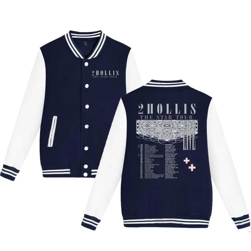 2hollis スターツアー 2025 野球ジャケット マーチ ユニセックス ファッション カジュアル 長袖服