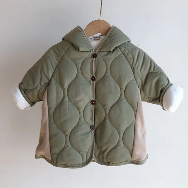 Spring Autumn Children Baby Boys and Girls Coat Jackets Fashion Simple Cotton Solid Outerwear Coats For Kids