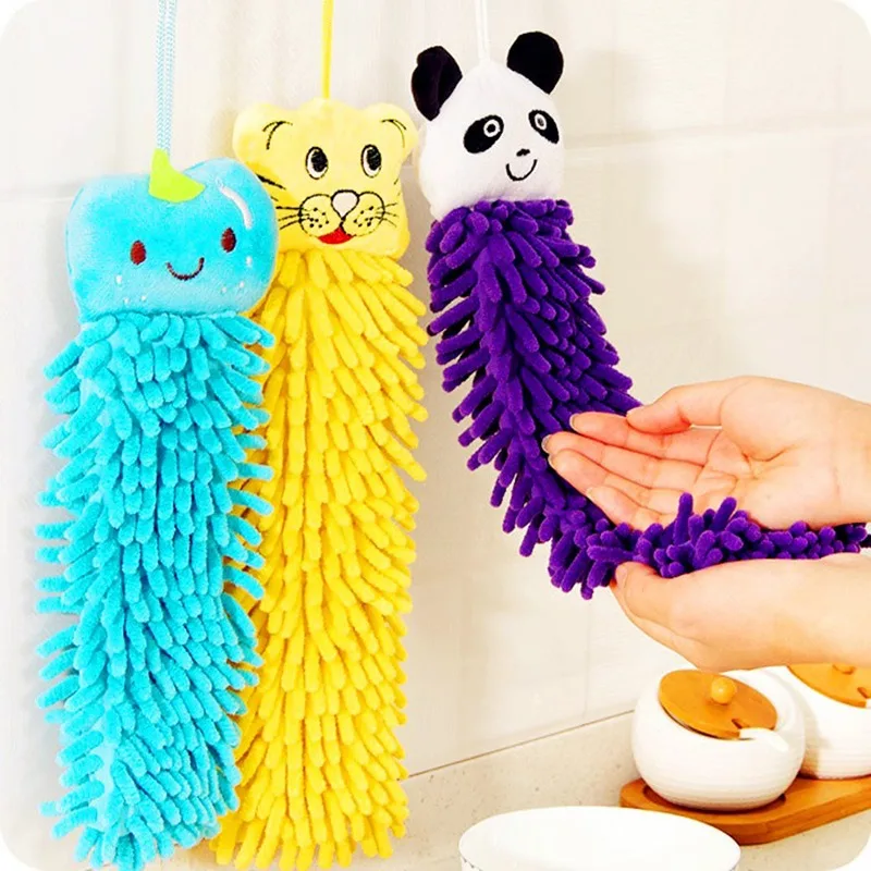 New Baby Children's Cartoon Animal Hanging Bath Towel Towel Soft Six Colors Kitchen Supplies New