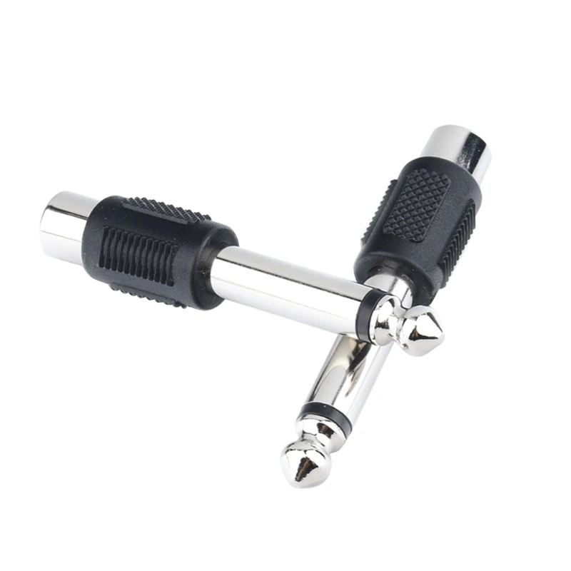 6.35mm 1/4 Inch Stereo Male to RCA Female Adapter Connectors Video Accessories for Headphone Musical Instrument Dropship