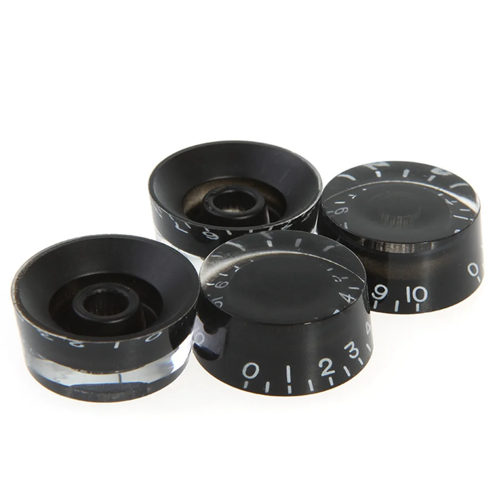 

4Pcs Black Round Guitar Volume Tone Control Knobs Plastic Durable Replacement Parts for Electric Guitar Control Knobs