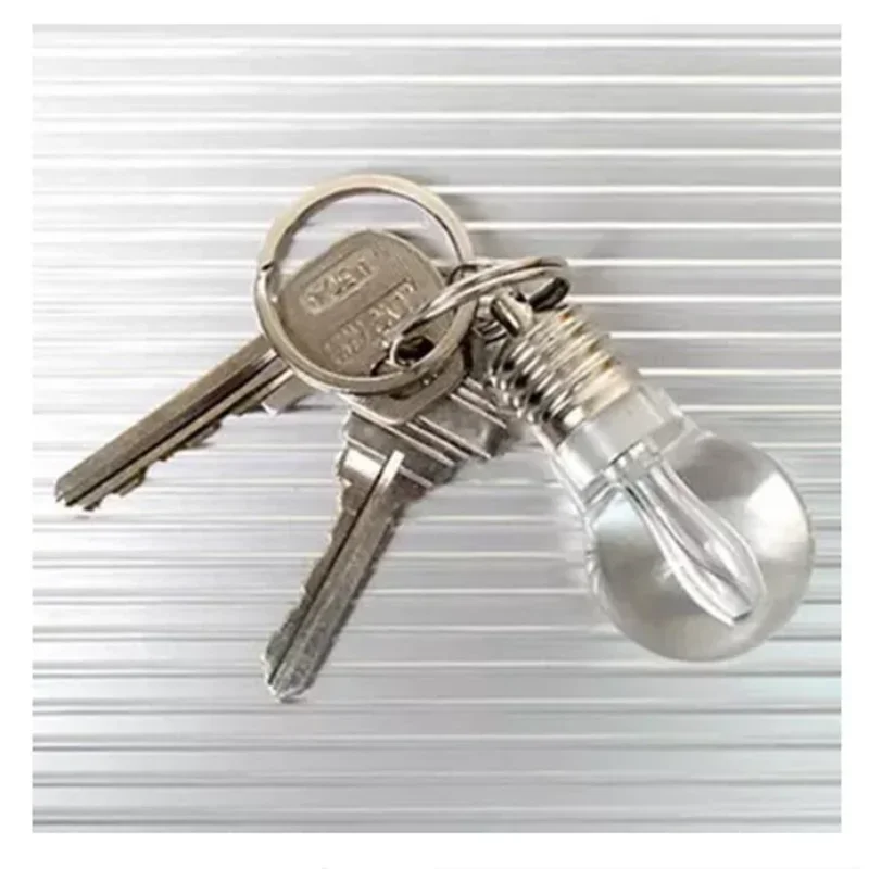 LED Colorful Light Bulb Mini Light Key Chain Creative Toy Small Gift Dazzling Pendant Night Light Novel Accessories