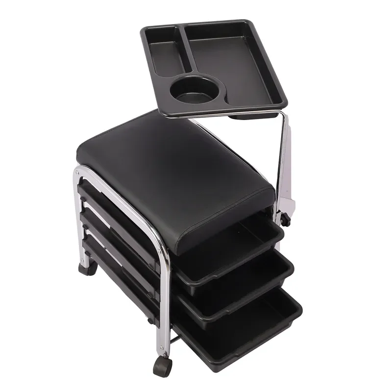 Removable Pedicure Stool With Drawer Beauty Salon Chair Manicure Tool Cart Storage Shelf Professional Nail Station Furniture