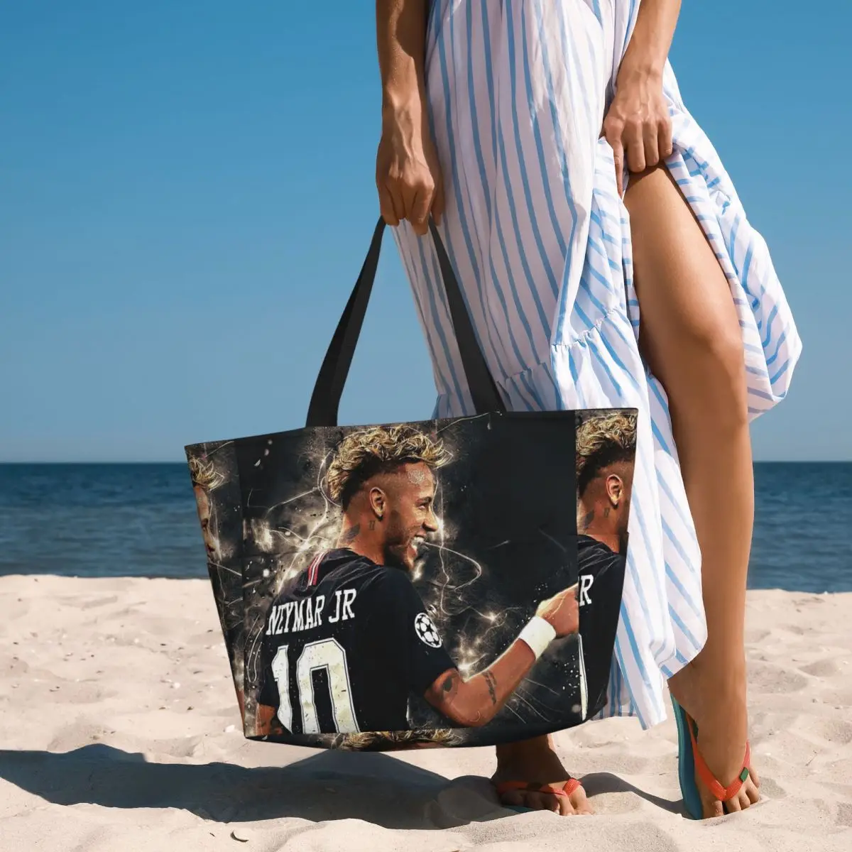 

Neymar Art Beach Tote Bag Sport Gym Yoga Duffle Large Tote Bag Women Travel Bag Fitness bag