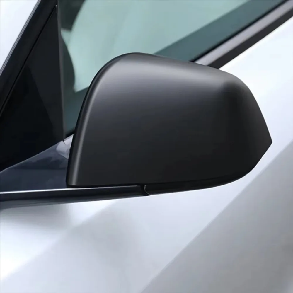 ZF- F Espejo retrovisor lateral negro mate brillante, suministros automotrices negros para Tesla Model 3 2017-2023, 2 piezas