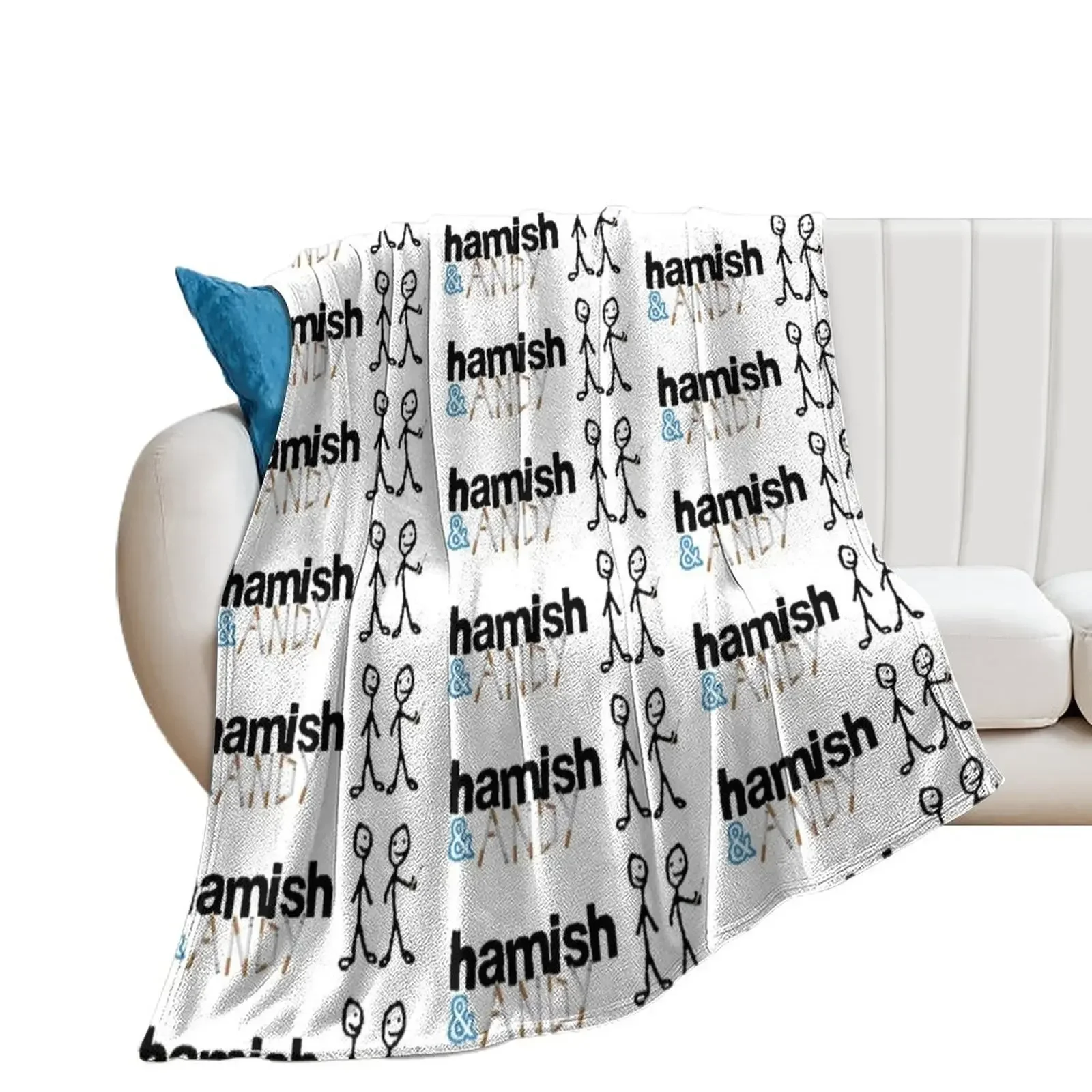 

Hamish and Andy (cigarette smoker) Throw Blanket Bed covers funny gift Blankets