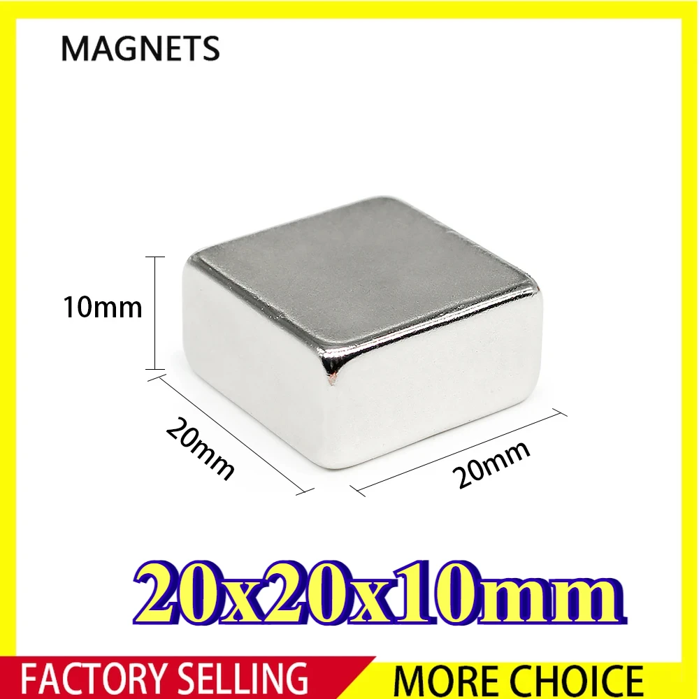 1/2/5/10/15PCS 20x20x10mm Powerful Strong Magnetic Magnets Sheet N35 Square Stong Magnets 20x20x10mm  Neodymium Magnet 20*20*10