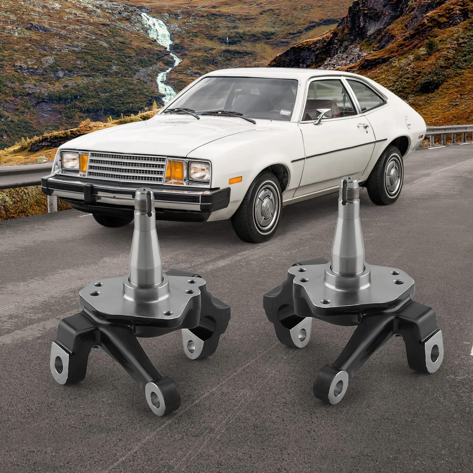 Front 2 inch drop shaft pair for Mustang II Pinto 1974 - 1978-