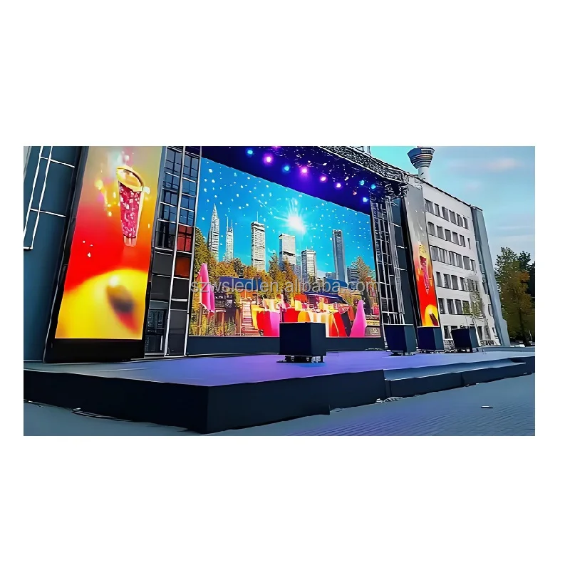 10Ft X 12Ft Indoor DJ Booth LED Screen Stage Rental LED Wall P3.91 Mint Color 3-Year Warranty High Brightness 100000 Hours Life
