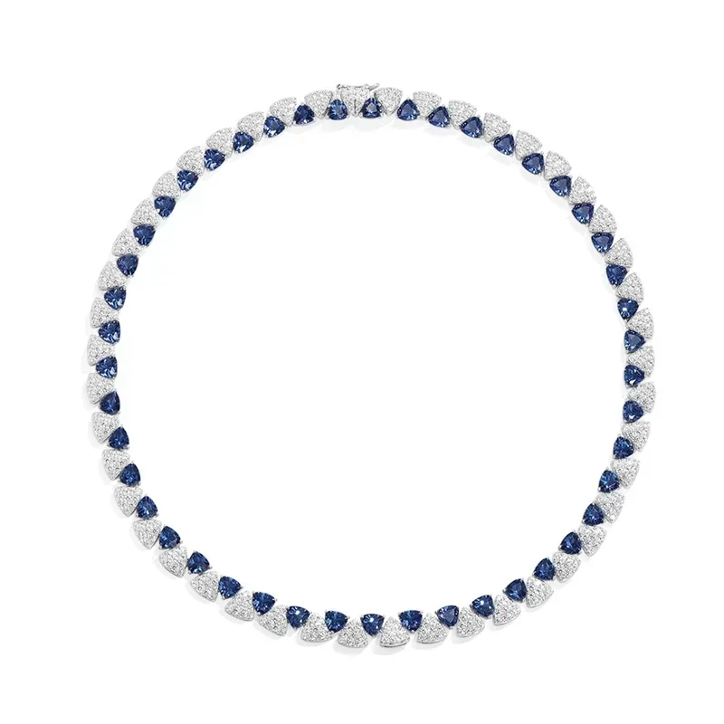 LI KI High Quality 925 Silver 2024 New Printemps Series Blue Diamond Necklace Bracelet Earrings Ring Exquisite  Jewelry view 2