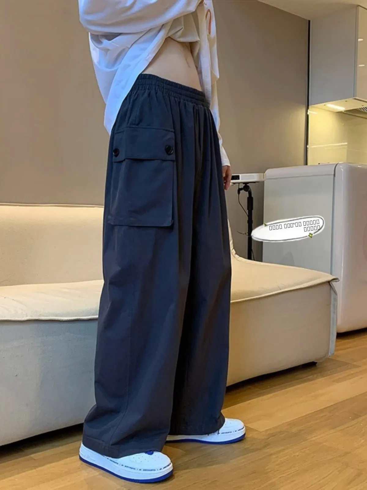 

Мужские повседневные рабочие брюки больших размеров, свободные, с высокой талией, прямого кроя, длинные, модные, в уличном стиле, осенняя новинка