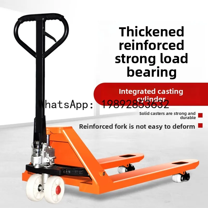 JX Ground Bull Forklift Manual Hydraulic Hand Truck 1 Ton 2T Hand Push Lifting Pallet Truck Household
