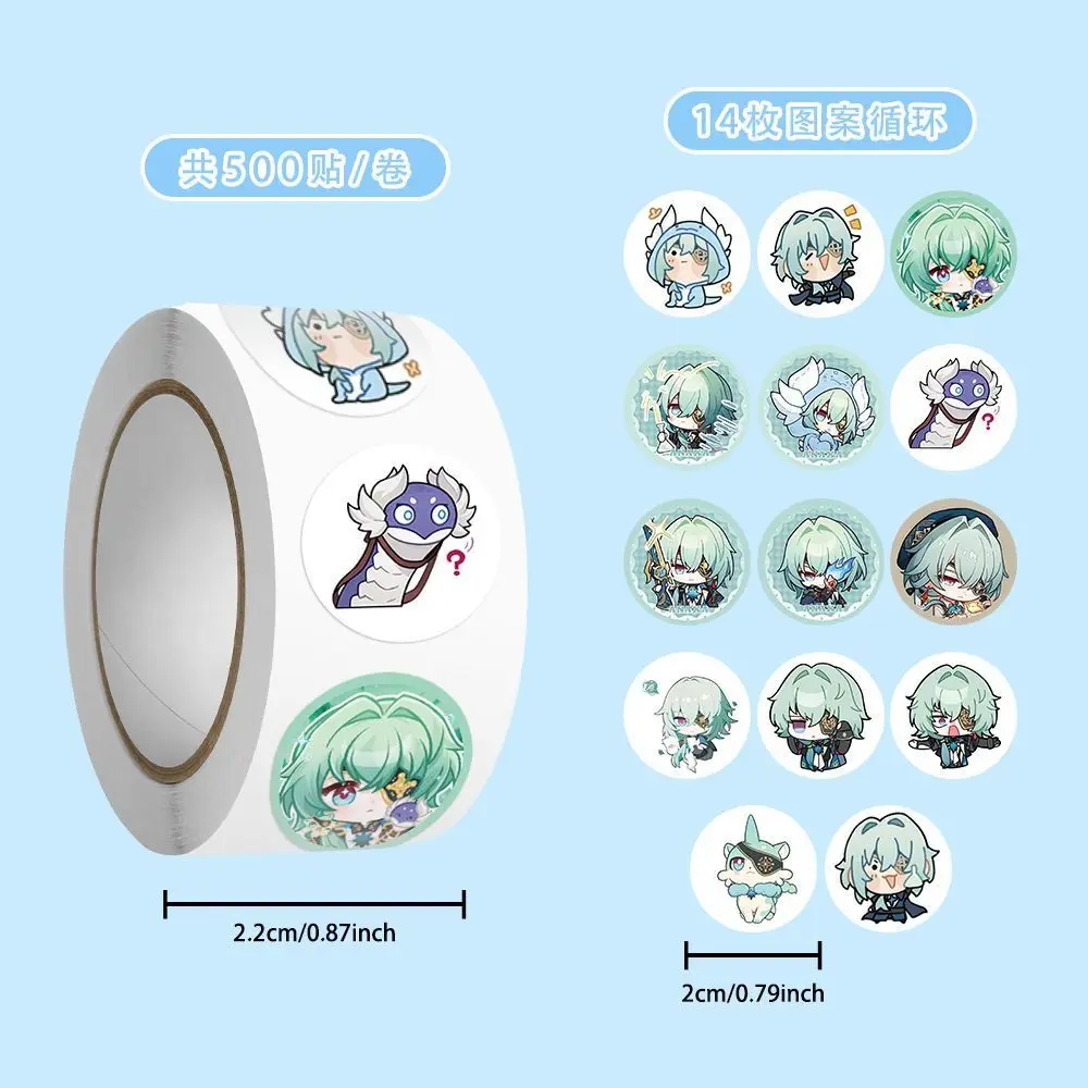 500 Stück/Rolle Spiel Cartoon Honkai Star Rail Anaxa Anaxagoras dekorative Aufkleber Anime Aufkleber Briefpapier Geschenk