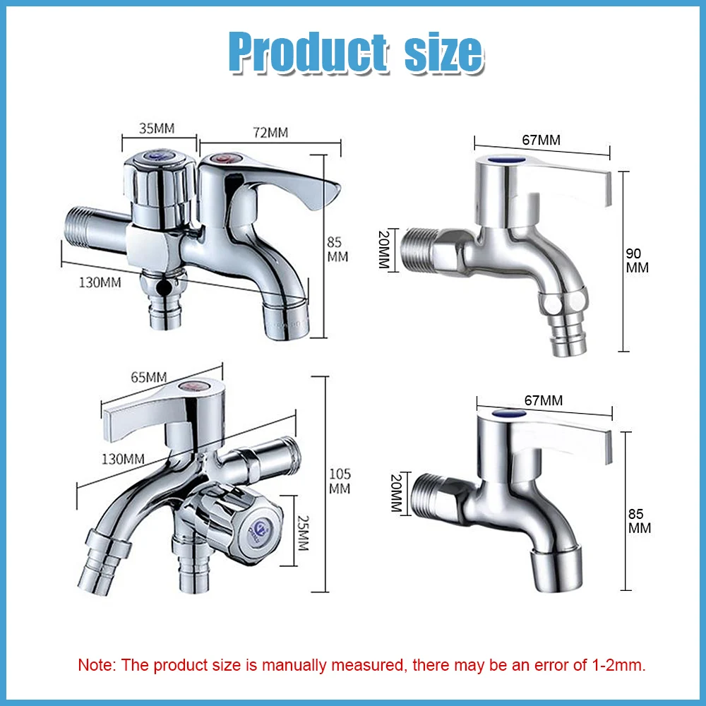 Grifo de lavadora con interfaz de 4 puntos, grifo de latón de doble extremo, fregona, grifo de expansión de piscina, accesorios de baño