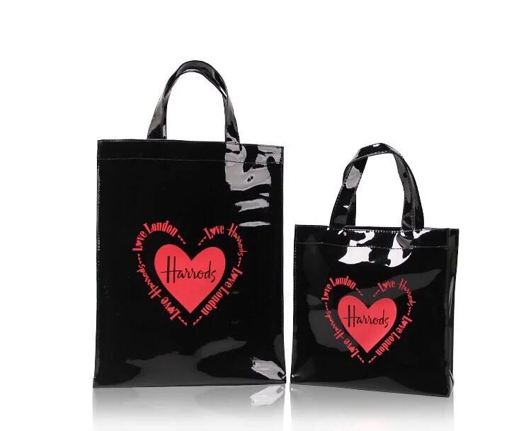New Harrods PVC Waterproof Large Capacity Shopping Bag Ladies Single Shoulder Handbag Stylish British Style Casual Tote Bag