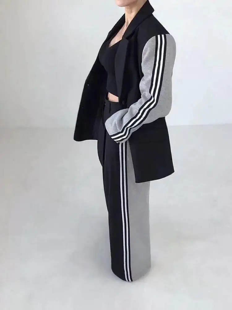 Conjunto de terno f e manga crida solto t terno de duas peças roupa casual para primavera e outono te...
