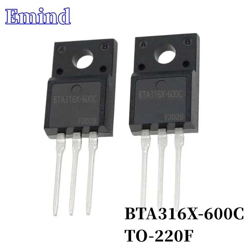 Tiristor piezas BTA316X, paquete de plástico de 5 BTA316X-600C, 16A/600V DIP Triac, Chip grande